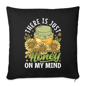 Juste du miel dans mon - Amoureux des abeilles - Housse de coussin décorative 45 x 45 cm - noir - Devant