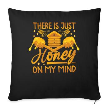Juste du miel dans mon - Amoureux des abeilles - Housse de coussin décorative 45 x 45 cm - noir - Devant