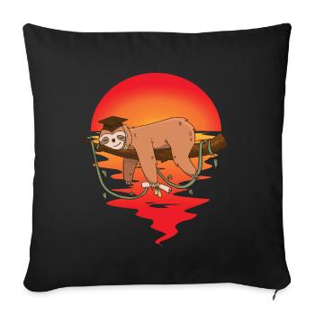Sloth Student Diploma High School Student Studying Student Tired - Sofa pillowcase 17,3'' x 17,3'' (45 x 45 cm) - black - Front
