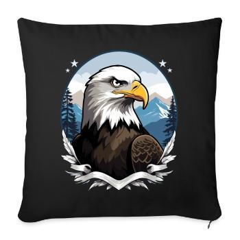 Pygargue à tête blanche - Housse de coussin décorative 45 x 45 cm - noir - Devant