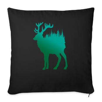 Forest Soul Hirsch - Close to Nature - Sofa pillowcase 17,3'' x 17,3'' (45 x 45 cm) - black - Front
