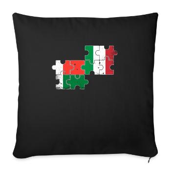 Madagascar Italy Vintage Flag Malagasy - Sofa pillowcase 17,3'' x 17,3'' (45 x 45 cm) - black - Front