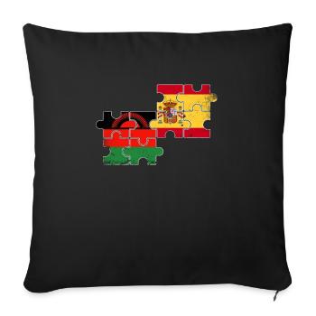 Malawi Spain Vintage Flag Spanish Malawians - Sofa pillowcase 17,3'' x 17,3'' (45 x 45 cm) - black - Front