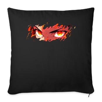 Anime Eyes Fire Superpower Fantasy Shounen Manga - Sofakissenbezug 45 x 45 cm - Schwarz - Vorne