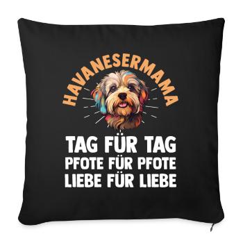 Dog Dog Mom Havanese Mom Mom Mother Havanese - Sofa pillowcase 17,3'' x 17,3'' (45 x 45 cm) - black - Front