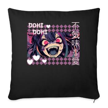 Yandere Anime Girl Japanese Harajuku Decora Goth F - Sofakissenbezug 45 x 45 cm - Schwarz - Vorne