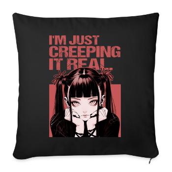 Creeping It Real Gothic Anime Soft Grunge Emo Otak - Sofakissenbezug 45 x 45 cm - Schwarz - Vorne