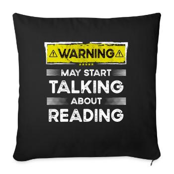 Talking about Reading funny - Sofakissenbezug 45 x 45 cm - Schwarz - Vorne
