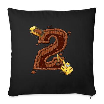 Baumaschinen 2 Geburtstag - Sofakissenbezug 45 x 45 cm - Schwarz - Vorne