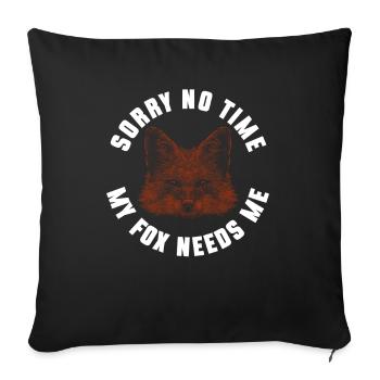 Funny Gifts for Fox Lovers - Sofa pillowcase 17,3'' x 17,3'' (45 x 45 cm) - black - Front