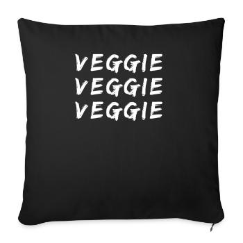 Végétarien Triple - Vie Verte - Housse de coussin décorative 45 x 45 cm - noir - Devant