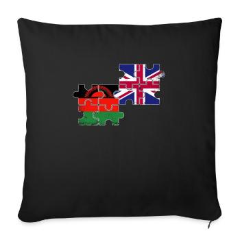 Malawi UK Vintage Flag British Malawian - Sofa pillowcase 17,3'' x 17,3'' (45 x 45 cm) - black - Front