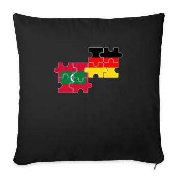 Maldives Allemagne Drapeau Allemand Maldivien - Housse de coussin décorative 45 x 45 cm - noir - Devant
