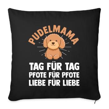 Chien Maman Caniche Maman Maman Mère Caniche - Housse de coussin décorative 45 x 45 cm - noir - Devant