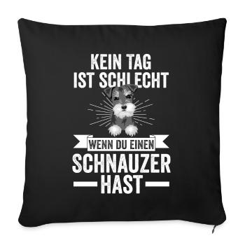 Hund Schnauzer Riesenschnauzer - Sofakissenbezug 45 x 45 cm - Schwarz - Vorne