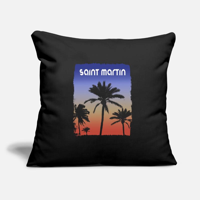 Saint Martin Sunset Vacation Souvenir Palm Tree Sofa pillowcase 17,3'' x 17,3'' (45 x 45 cm)