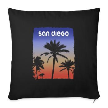 San Diego Kalifornien Sonnenuntergang Urlaubssouvenir - Sofakissenbezug 45 x 45 cm - Schwarz - Vorne