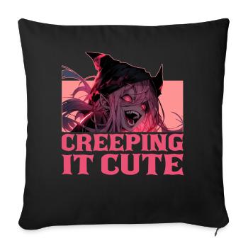 Creeping It Cute Creepy Anime Girl Harajuku Goth O - Sofakissenbezug 45 x 45 cm - Schwarz - Vorne