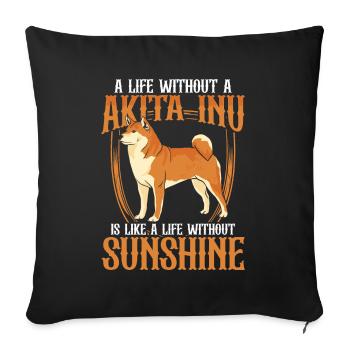 Akita Inu La vie japonaise sans Akita Inu - Housse de coussin décorative 45 x 45 cm - noir - Devant