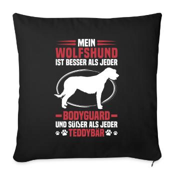Irish Wolfhound est un meilleur lévrier - Housse de coussin décorative 45 x 45 cm - noir - Devant