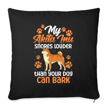 Akita Inu ronfle fort Akita Inu japonais - Housse de coussin décorative 45 x 45 cm - noir - Devant