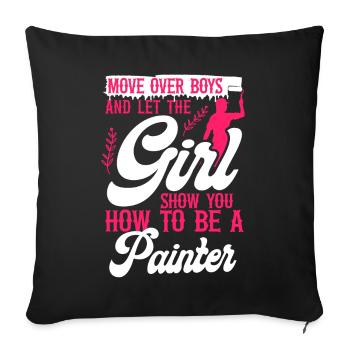 House Painter Decorator Female - Sofa pillowcase 17,3'' x 17,3'' (45 x 45 cm) - black - Front