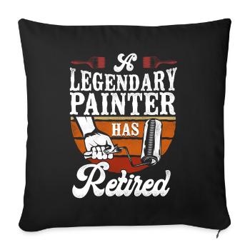 Retraite de Peintre Décorateur en bâtiment - Housse de coussin décorative 45 x 45 cm - noir - Devant