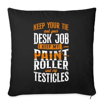 Peintre Décorateur Gardez Votre - Housse de coussin décorative 45 x 45 cm - noir - Devant