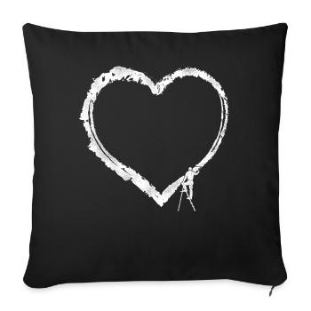 House Painter Decorator Heart - Sofa pillowcase 17,3'' x 17,3'' (45 x 45 cm) - black - Front