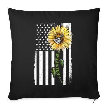 Peintre en bâtiment Décorateur Américain - Housse de coussin décorative 45 x 45 cm - noir - Devant