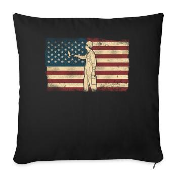 House Painter Decorator American - Sofa pillowcase 17,3'' x 17,3'' (45 x 45 cm) - black - Front