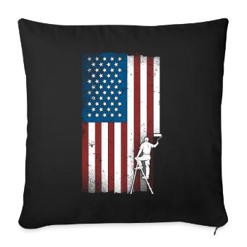 Peintre en bâtiment Décorateur Américain - Housse de coussin décorative 45 x 45 cm - noir - Devant