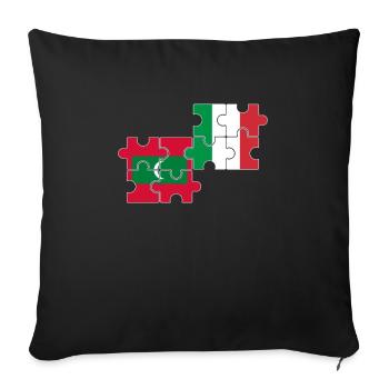 Maldives Italie Drapeau Italien Maldivien - Housse de coussin décorative 45 x 45 cm - noir - Devant