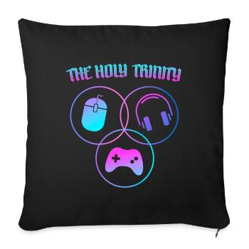 The Holy Trinity of Gaming RGB - Sofa pillowcase 17,3'' x 17,3'' (45 x 45 cm) - black - Front