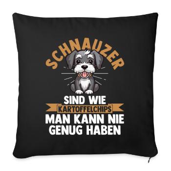 Riesenschnauzer Hund Schnauzer - Sofakissenbezug 45 x 45 cm - Schwarz - Vorne