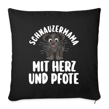Schnauzer géant Schnauzer chien - Housse de coussin décorative 45 x 45 cm - noir - Devant