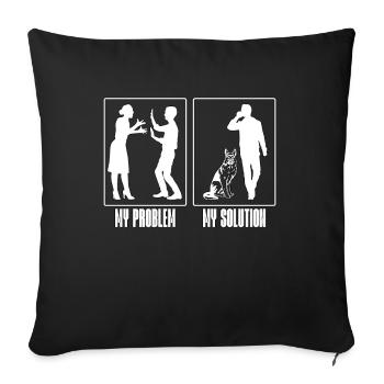 Berger Allemand Mon Problème Mon Pictogramme Papa - Housse de coussin décorative 45 x 45 cm - noir - Devant