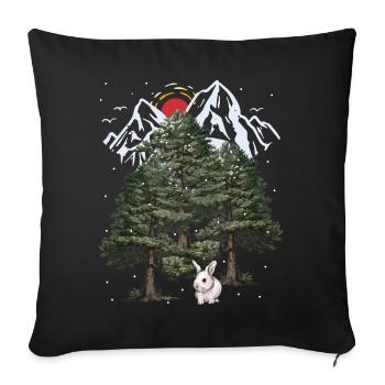 Alps, Bunny, Winter, Snowfall, Christmas, Rabbit - Sofa pillowcase 17,3'' x 17,3'' (45 x 45 cm) - black - Front