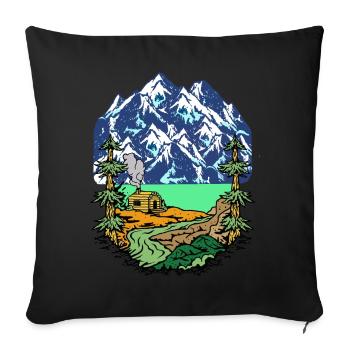 Alps, Summit, Mountains, Beg Hut, House, Alm, Tyrol, Nature - Sofa pillowcase 17,3'' x 17,3'' (45 x 45 cm) - black - Front
