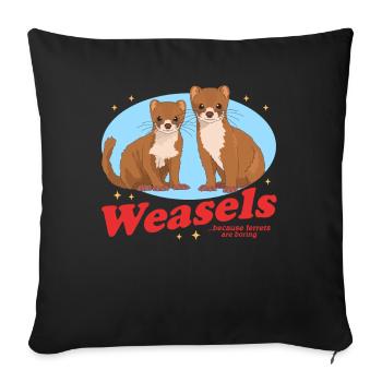 Belette Hermännchen souris belette cadeau - Housse de coussin décorative 45 x 45 cm - noir - Devant