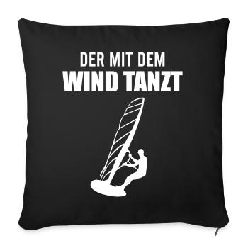 Wind dancer - surfer soul - Sofa pillowcase 17,3'' x 17,3'' (45 x 45 cm) - black - Front