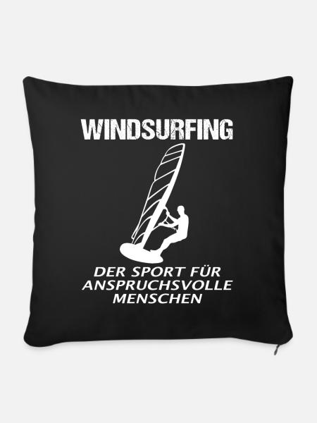 Anspruchsvolles Windsurfen - Sofakissenbezug 45 x 45 cm - Schwarz