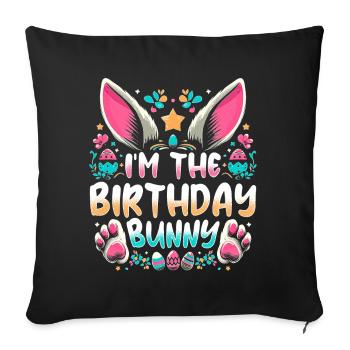 I'm The Birthday Bunny - Sofa pillowcase 17,3'' x 17,3'' (45 x 45 cm) - black - Front
