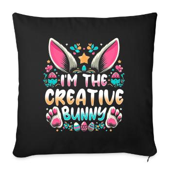 I'm The Creative Bunny - Sofakissenbezug 45 x 45 cm - Schwarz - Vorne