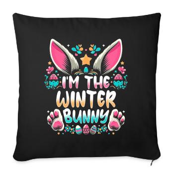 I'm The Winter Bunny - Sofakissenbezug 45 x 45 cm - Schwarz - Vorne