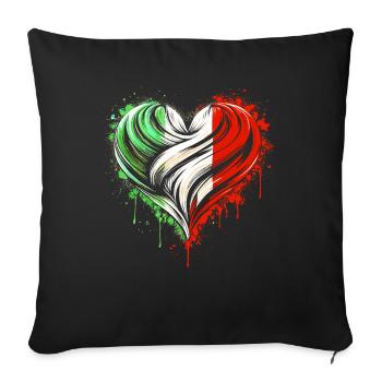 Italian Heart - Sofa pillowcase 17,3'' x 17,3'' (45 x 45 cm) - black - Front