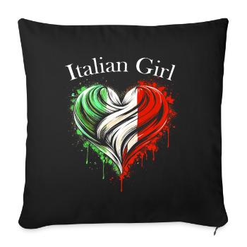 Italian Girl - Sofa pillowcase 17,3'' x 17,3'' (45 x 45 cm) - black - Front