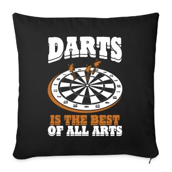 Jeu de fléchettes joueur de fléchettes - Housse de coussin décorative 45 x 45 cm - noir - Devant