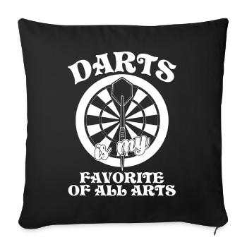 Jeu de fléchettes Jeu de fléchettes Joueur de fléchettes - Housse de coussin décorative 45 x 45 cm - noir - Devant