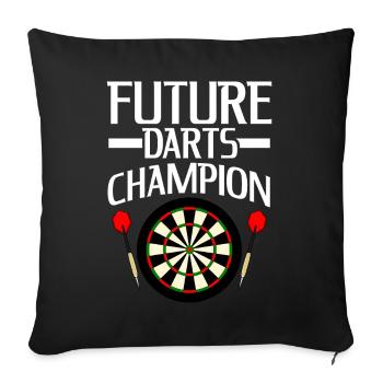 Fléchettes Blague Joueur de fléchettes Jeu de fléchettes - Housse de coussin décorative 45 x 45 cm - noir - Devant